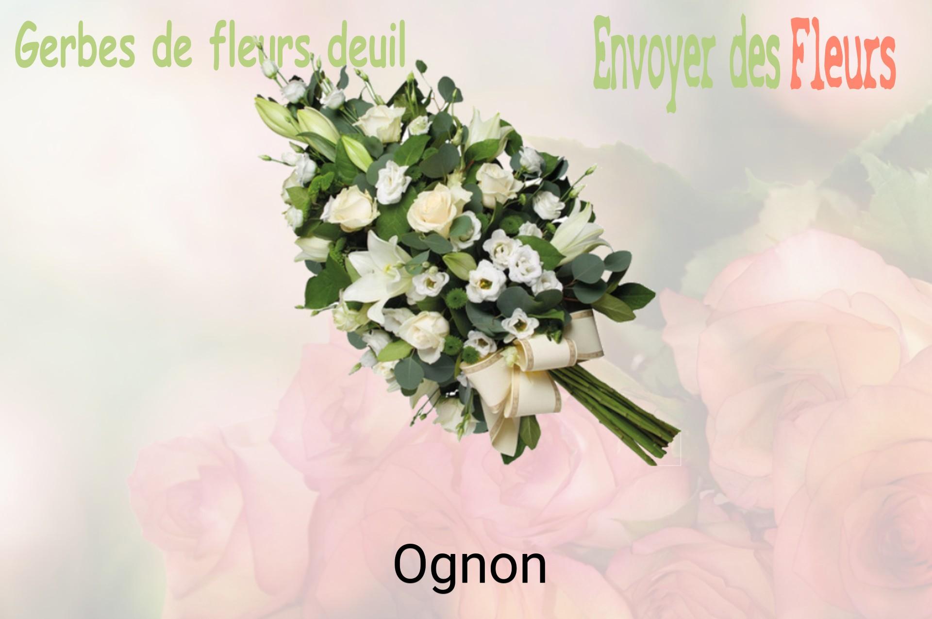 Gerbe de fleurs de deuil livrée à Ognon